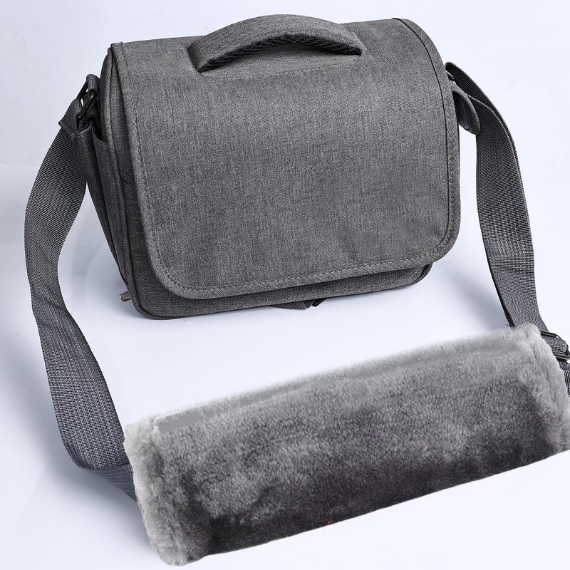 MOONET 2 Packs Car Seatbelt Covers Shoulder Pad for More Comfortable Driving, Universal Seat Belt Cover for Handbag Camera Backpack Straps, Soft Faux Sheepskin Wool Seat Belt Cushion (Gray) - Image 4